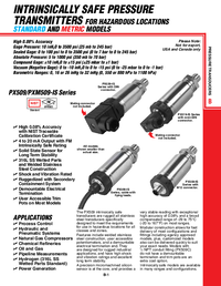 Thumbnail of document Data Sheet - PX509-015AC2IS High Accuracy, Intrinsically Safe Press. Transmitters